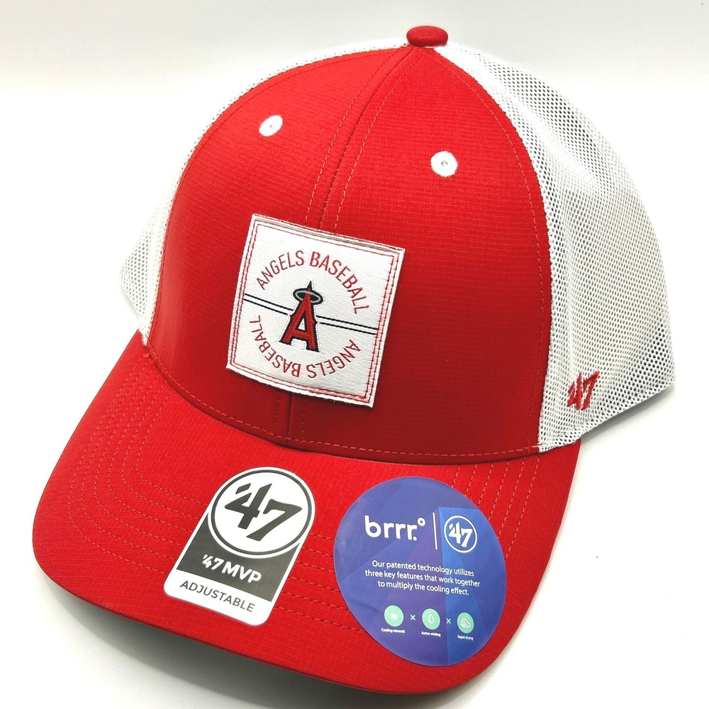 LA Angels 47 Brand MVP Hat OSF Red White Mesh Back Brrr Cooling Baseball Cap